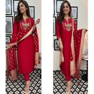 WOMES PARTY WEAR AND FORMAL ALL TIME SUITED KURTIS 3 PIECE SET FOR WOMENS (ROYAL)