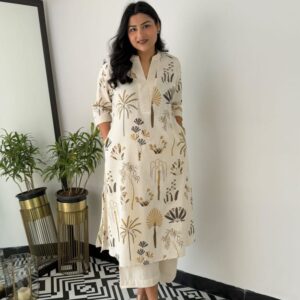 WOMES PARTY WEAR AND FORMAL ALL TIME SUITED KURTIS 3 PIECE SET FOR WOMENS (ROYAL)