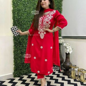 WOMES PARTY WEAR AND FORMAL ALL TIME SUITED KURTIS 3 PIECE SET FOR WOMENS (ROYAL)