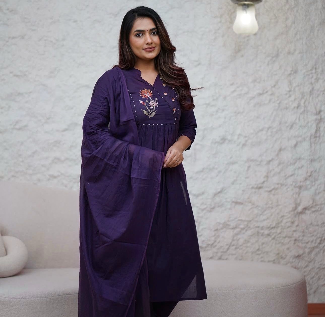 WOMES PARTY WEAR AND FORMAL ALL TIME SUITED KURTIS 3 PIECE SET FOR WOMENS (ROYAL)