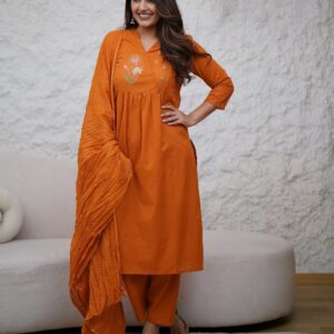 WOMES PARTY WEAR AND FORMAL ALL TIME SUITED KURTIS 3 PIECE SET FOR WOMENS (ROYAL)