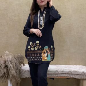 WOMES PARTY WEAR AND FORMAL ALL TIME SUITED KURTIS 3 PIECE SET FOR WOMENS (ROYAL)