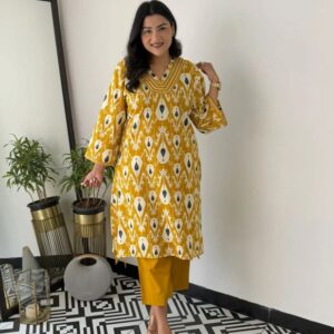 WOMES PARTY WEAR AND FORMAL ALL TIME SUITED KURTIS 3 PIECE SET FOR WOMENS (ROYAL)