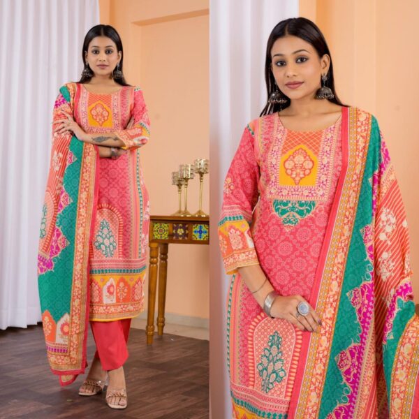 WOMES PARTY WEAR AND FORMAL ALL TIME SUITED KURTIS 3 PIECE SET FOR WOMENS (ROYAL)