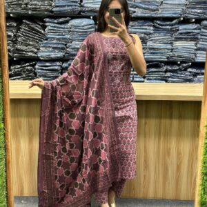WOMES PARTY WEAR AND FORMAL ALL TIME SUITED KURTIS 3 PIECE SET FOR WOMENS (ROYAL)