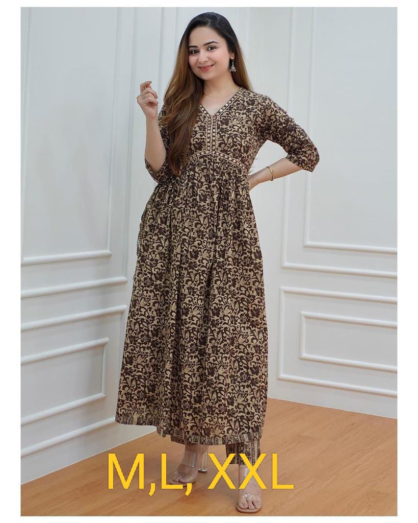 WOMES PARTY WEAR AND FORMAL ALL TIME SUITED KURTIS 3 PIECE SET FOR WOMENS (ROYAL)