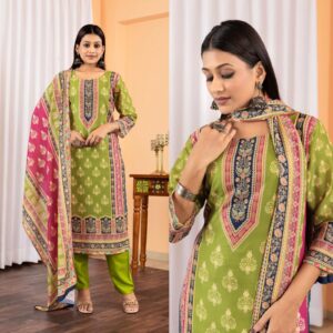 WOMES PARTY WEAR AND FORMAL ALL TIME SUITED KURTIS 3 PIECE SET FOR WOMENS (ROYAL)