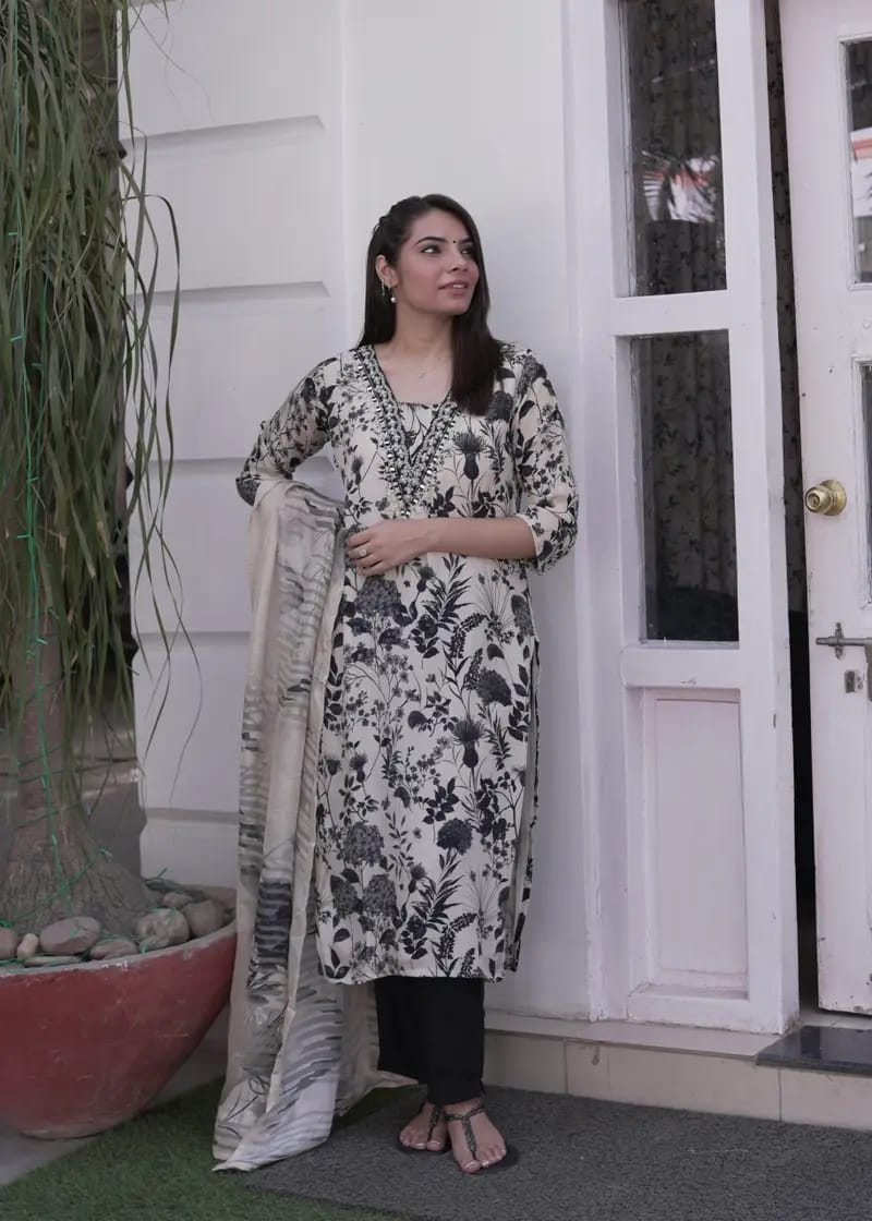 WOMES PARTY WEAR AND FORMAL ALL TIME SUITED KURTIS 3 PIECE SET FOR WOMENS (ROYAL)