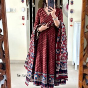 WOMES PARTY WEAR AND FORMAL ALL TIME SUITED KURTIS 3 PIECE SET FOR WOMENS (ROYAL)