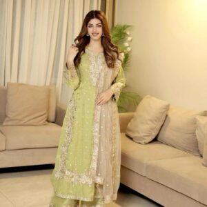 WOMES PARTY WEAR AND FORMAL ALL TIME SUITED KURTIS 3 PIECE SET FOR WOMENS (ROYAL)