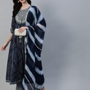 WOMES PARTY WEAR AND FORMAL ALL TIME SUITED KURTIS 3 PIECE SET FOR WOMENS (ROYAL)