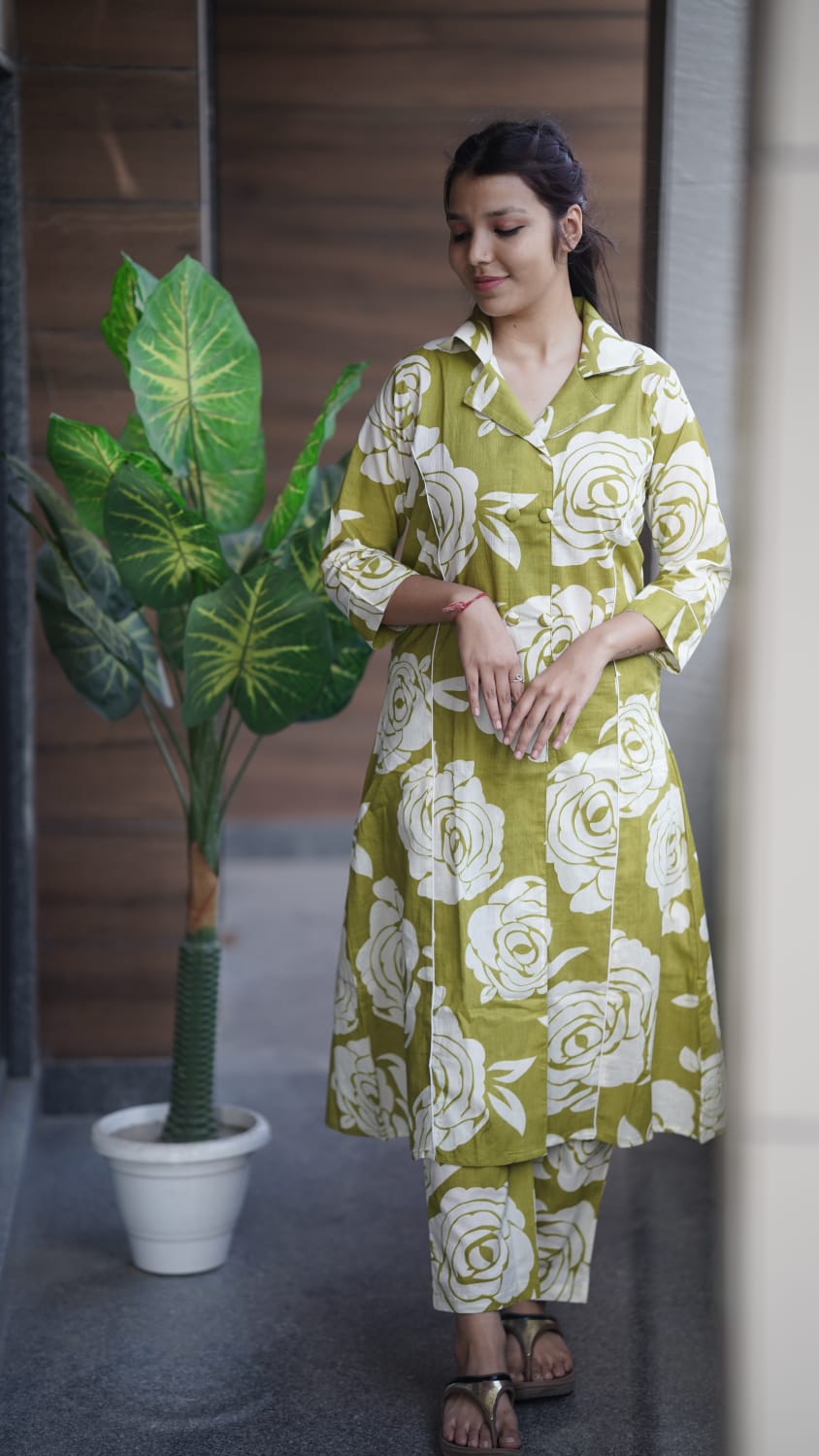 WOMES PARTY WEAR AND FORMAL ALL TIME SUITED KURTIS 3 PIECE SET FOR WOMENS (ROYAL)