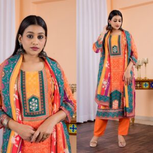 WOMES PARTY WEAR AND FORMAL ALL TIME SUITED KURTIS 3 PIECE SET FOR WOMENS (ROYAL)