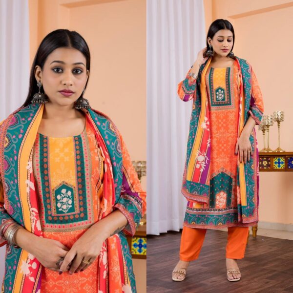 WOMES PARTY WEAR AND FORMAL ALL TIME SUITED KURTIS 3 PIECE SET FOR WOMENS (ROYAL)