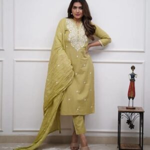 WOMES PARTY WEAR AND FORMAL ALL TIME SUITED KURTIS 3 PIECE SET FOR WOMENS (ROYAL)