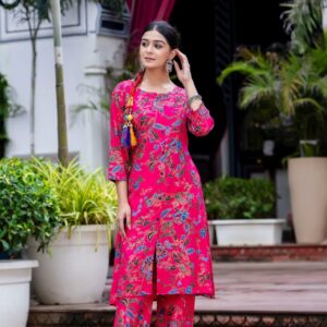 WOMES PARTY WEAR AND FORMAL ALL TIME SUITED KURTIS 3 PIECE SET FOR WOMENS (ROYAL)