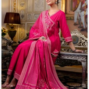 WOMES PARTY WEAR AND FORMAL ALL TIME SUITED KURTIS 3 PIECE SET FOR WOMENS (ROYAL)