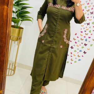 WOMES PARTY WEAR AND FORMAL ALL TIME SUITED KURTIS 3 PIECE SET FOR WOMENS (ROYAL)