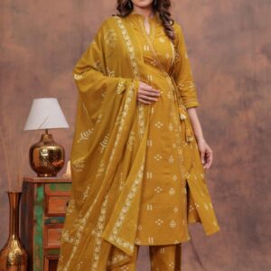 WOMES PARTY WEAR AND FORMAL ALL TIME SUITED KURTIS 3 PIECE SET FOR WOMENS (ROYAL)