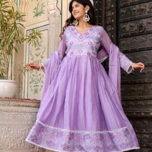 WOMES PARTY WEAR AND FORMAL ALL TIME SUITED KURTIS 3 PIECE SET FOR WOMENS (ROYAL)