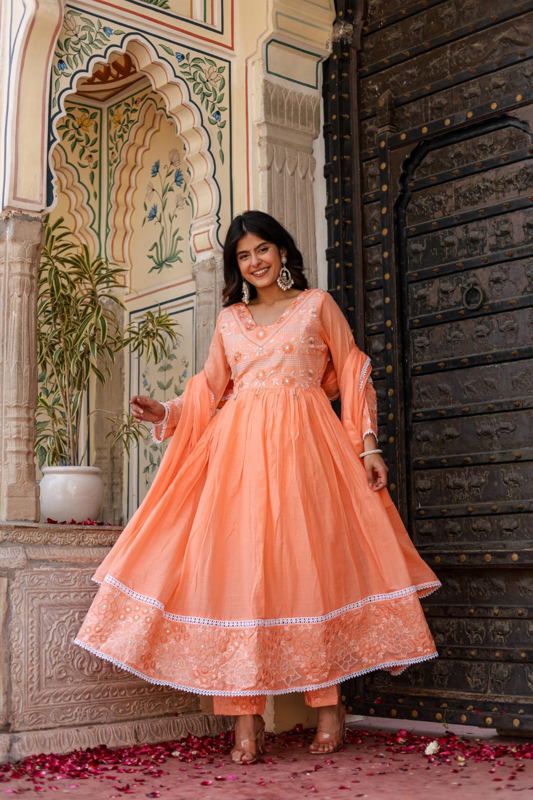 WOMES PARTY WEAR AND FORMAL ALL TIME SUITED KURTIS 3 PIECE SET FOR WOMENS (ROYAL)