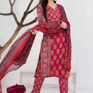 WOMES PARTY WEAR AND FORMAL ALL TIME SUITED KURTIS 3 PIECE SET FOR WOMENS (ROYAL)
