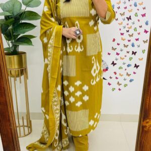 WOMES PARTY WEAR AND FORMAL ALL TIME SUITED KURTIS 3 PIECE SET FOR WOMENS (ROYAL)