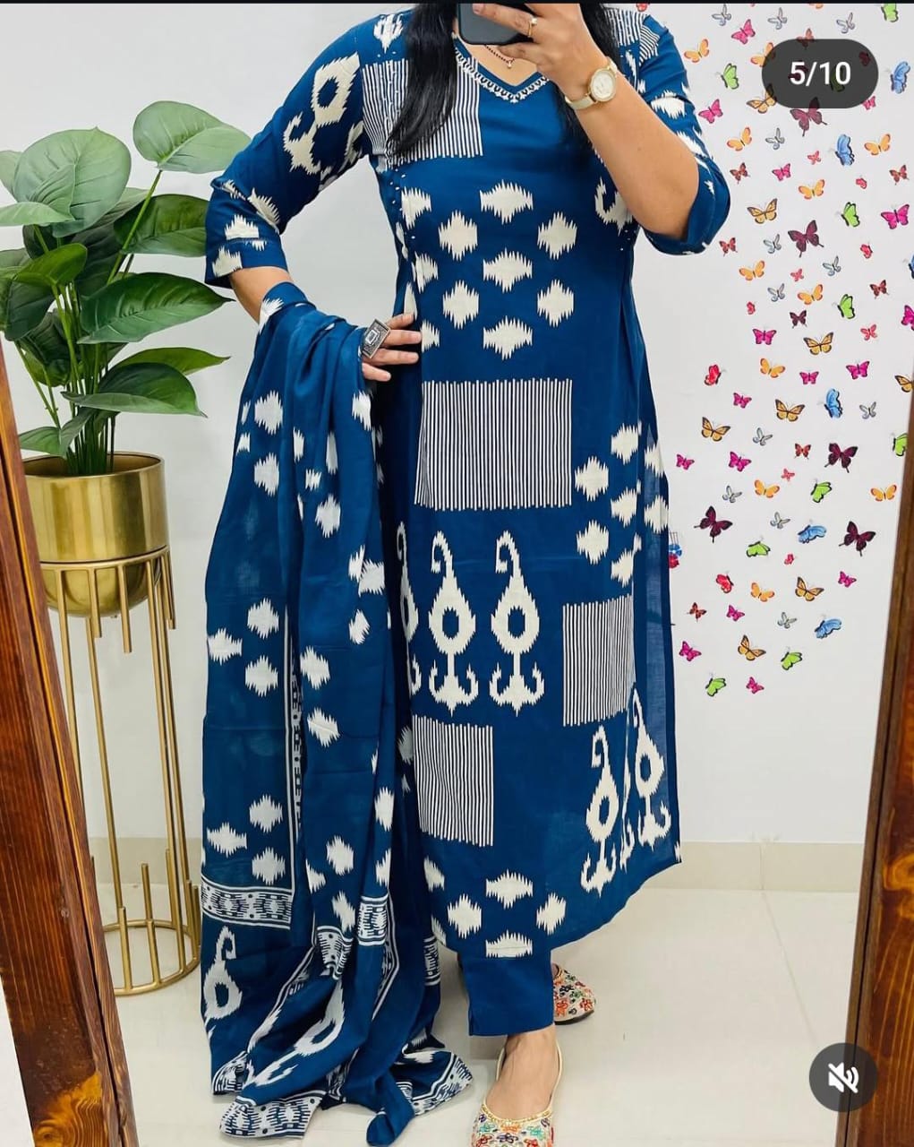 WOMES PARTY WEAR AND FORMAL ALL TIME SUITED KURTIS 3 PIECE SET FOR WOMENS (ROYAL)