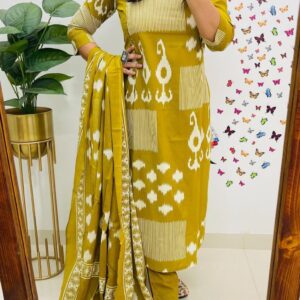 WOMES PARTY WEAR AND FORMAL ALL TIME SUITED KURTIS 3 PIECE SET FOR WOMENS (ROYAL)