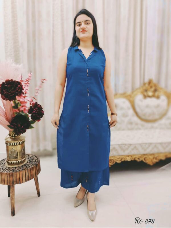 WOMES PARTY WEAR AND FORMAL ALL TIME SUITED KURTIS 3 PIECE SET FOR WOMENS (ROYAL)