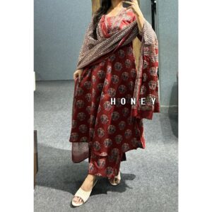 WOMES PARTY WEAR AND FORMAL ALL TIME SUITED KURTIS 3 PIECE SET FOR WOMENS (ROYAL)