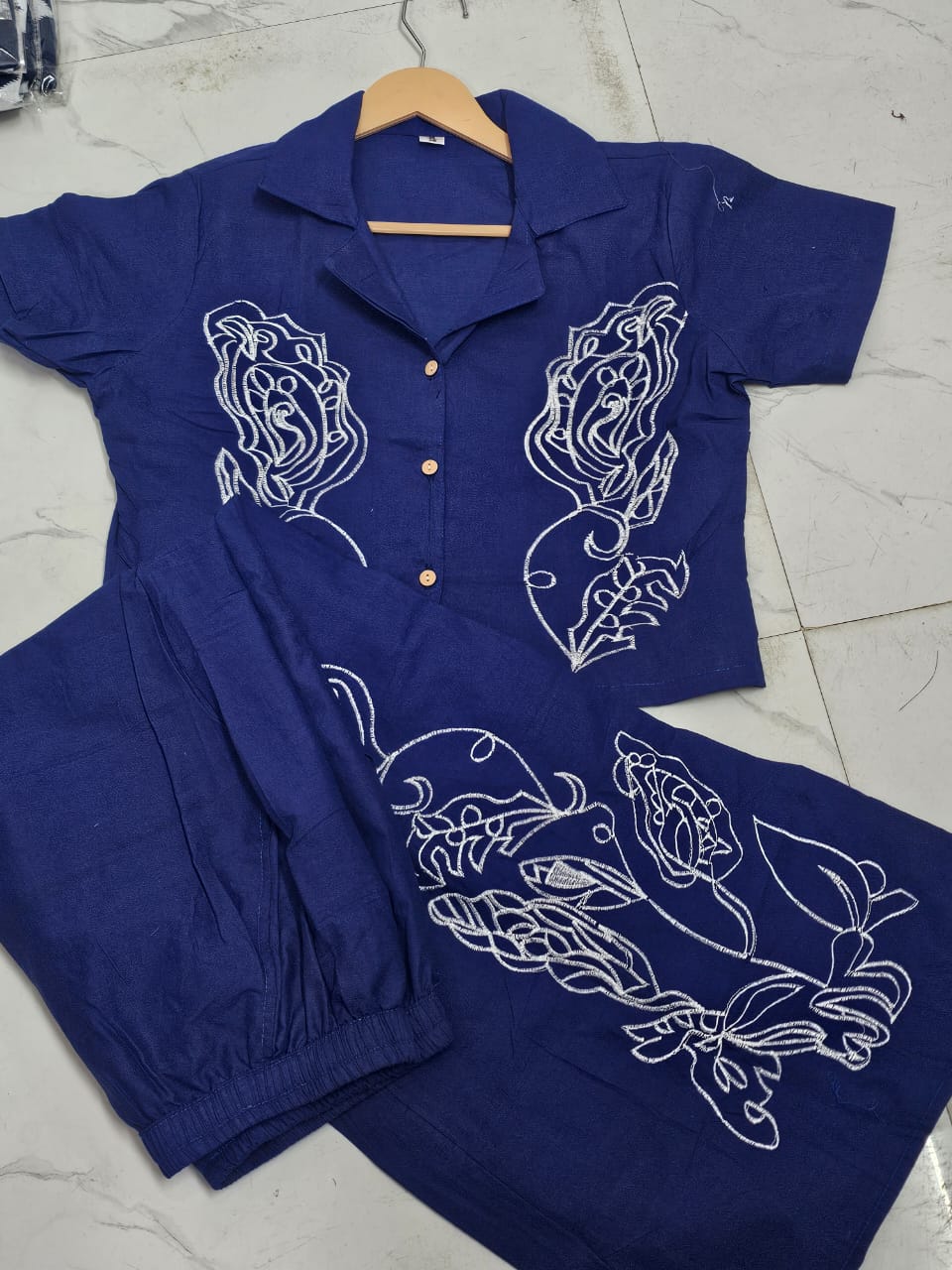 WOMES PARTY WEAR AND FORMAL ALL TIME SUITED KURTIS 3 PIECE SET FOR WOMENS (ROYAL)