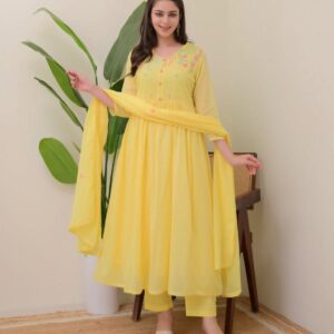 WOMES PARTY WEAR AND FORMAL ALL TIME SUITED KURTIS 3 PIECE SET FOR WOMENS (ROYAL)