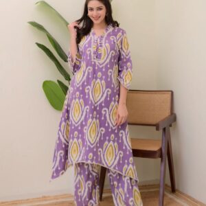 WOMES PARTY WEAR AND FORMAL ALL TIME SUITED KURTIS 3 PIECE SET FOR WOMENS (ROYAL)