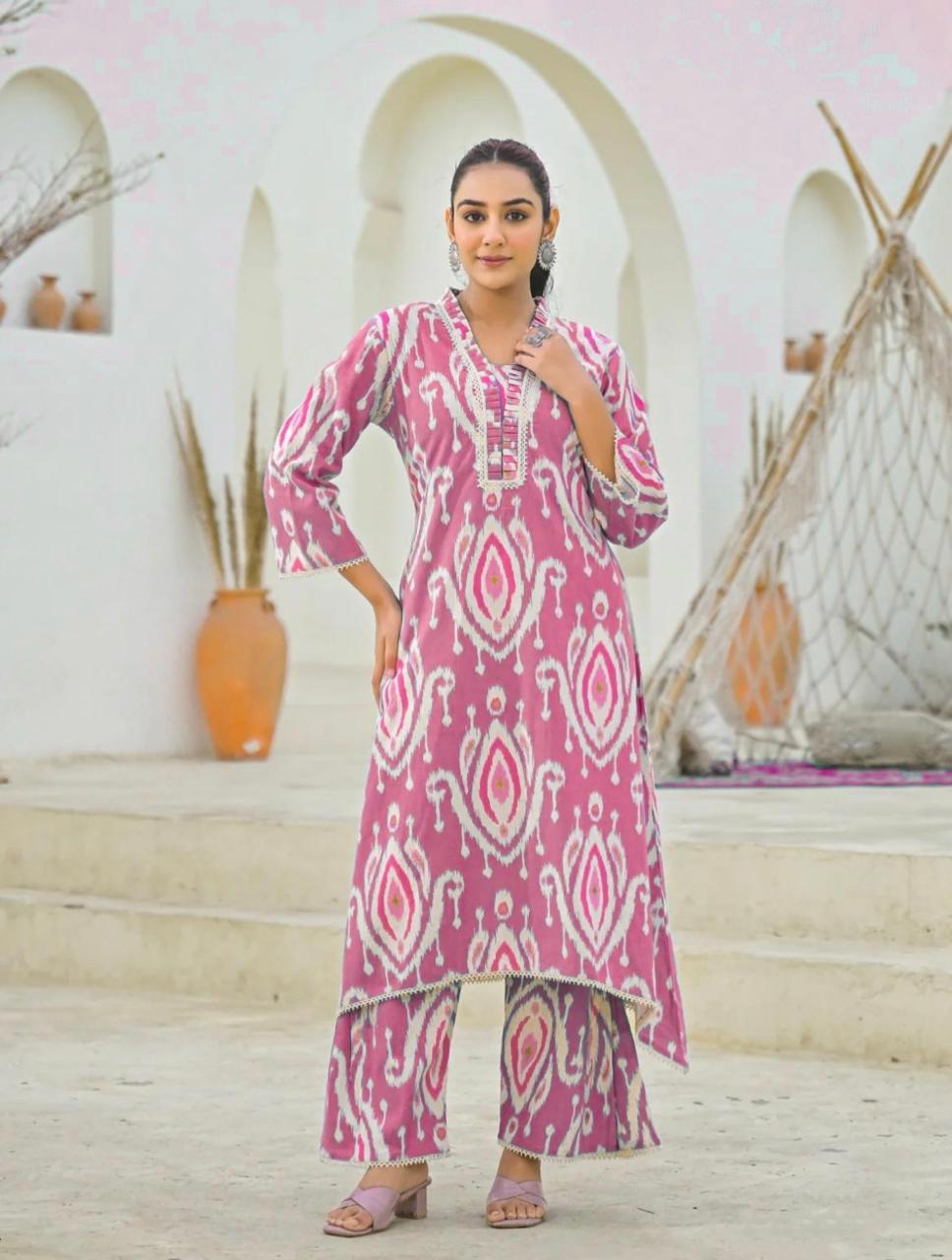 WOMES PARTY WEAR AND FORMAL ALL TIME SUITED KURTIS 3 PIECE SET FOR WOMENS (ROYAL)