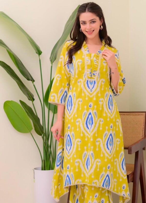 WOMES PARTY WEAR AND FORMAL ALL TIME SUITED KURTIS 3 PIECE SET FOR WOMENS (ROYAL)