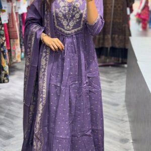 WOMES PARTY WEAR AND FORMAL ALL TIME SUITED KURTIS 3 PIECE SET FOR WOMENS (ROYAL)