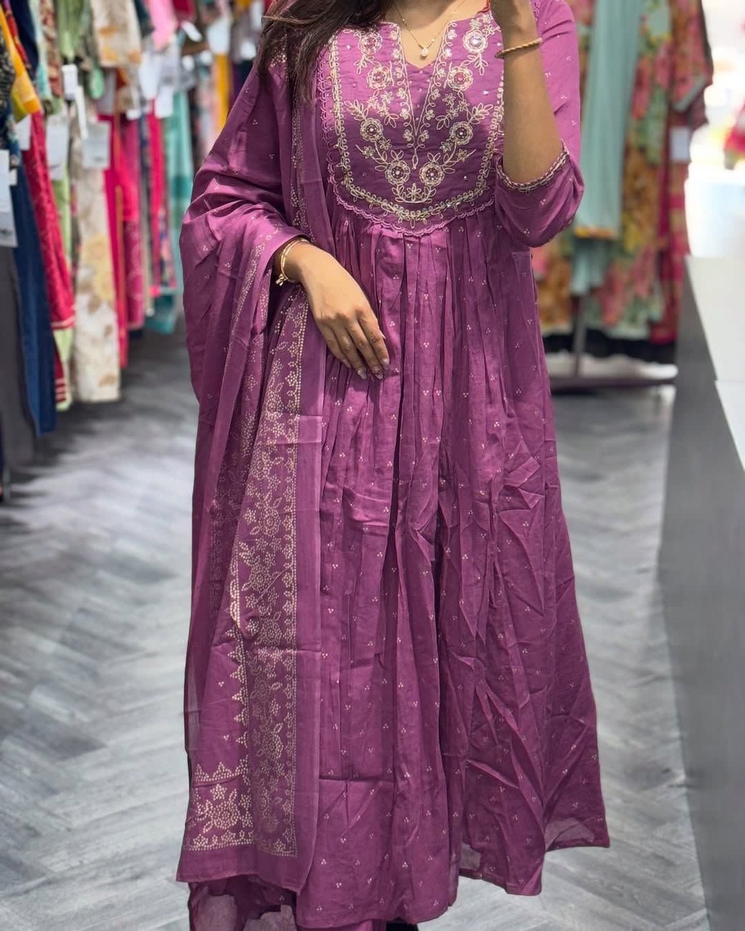 WOMES PARTY WEAR AND FORMAL ALL TIME SUITED KURTIS 3 PIECE SET FOR WOMENS (ROYAL)