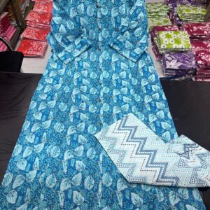 WOMES PARTY WEAR AND FORMAL ALL TIME SUITED KURTIS 3 PIECE SET FOR WOMENS (ROYAL)