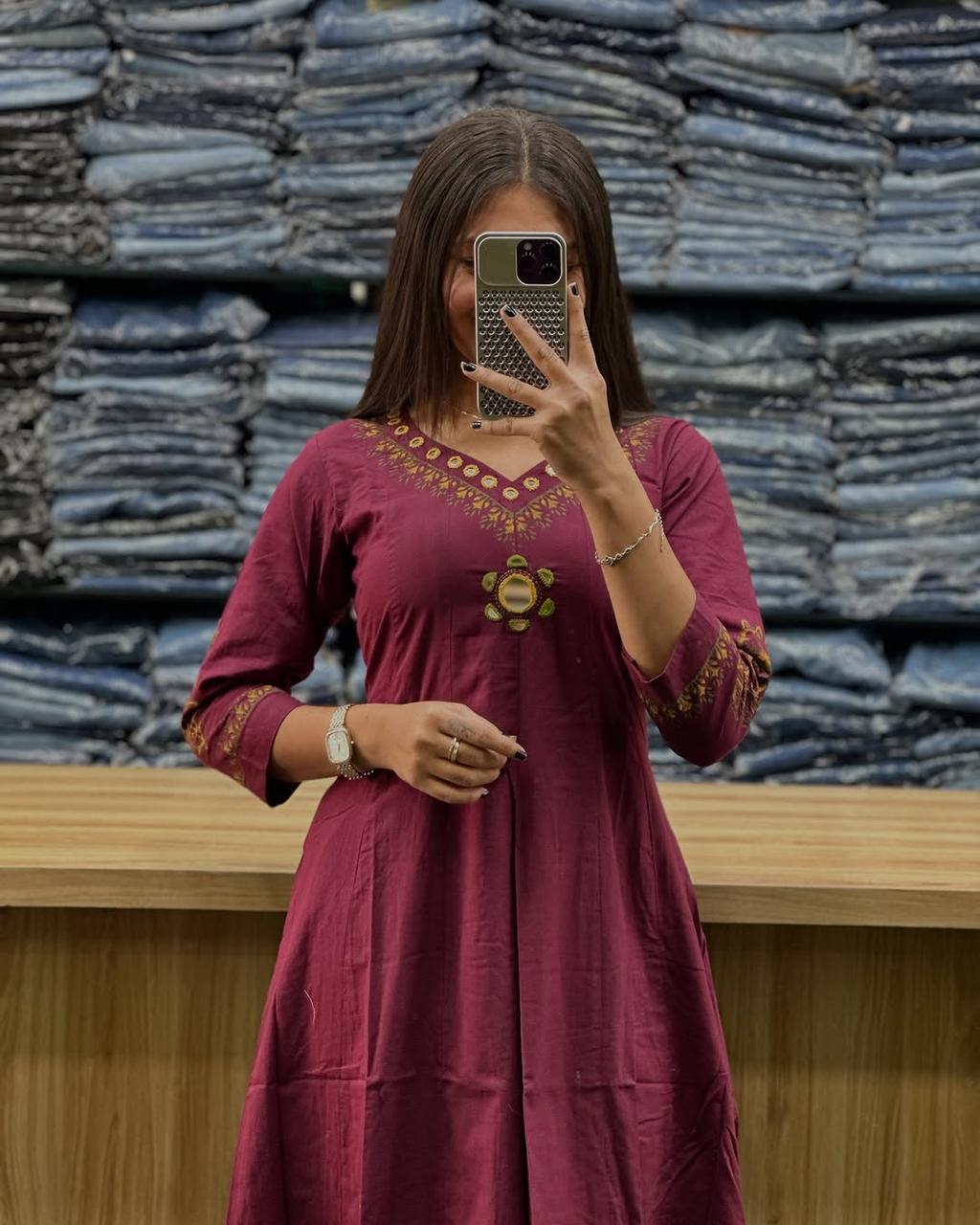 WOMES PARTY WEAR AND FORMAL ALL TIME SUITED KURTIS 3 PIECE SET FOR WOMENS (ROYAL)