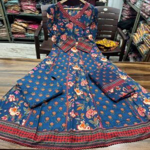 WOMES PARTY WEAR AND FORMAL ALL TIME SUITED KURTIS 3 PIECE SET FOR WOMENS (ROYAL)