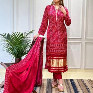 WOMES PARTY WEAR AND FORMAL ALL TIME SUITED KURTIS 3 PIECE SET FOR WOMENS (ROYAL)