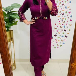 WOMES PARTY WEAR AND FORMAL ALL TIME SUITED KURTIS 3 PIECE SET FOR WOMENS (ROYAL)