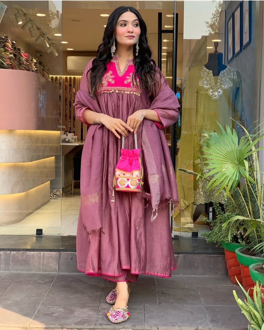 WOMES PARTY WEAR AND FORMAL ALL TIME SUITED KURTIS 3 PIECE SET FOR WOMENS (ROYAL)