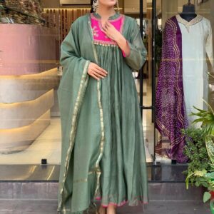 WOMES PARTY WEAR AND FORMAL ALL TIME SUITED KURTIS 3 PIECE SET FOR WOMENS (ROYAL)