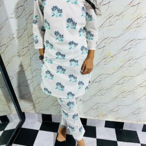 WOMES PARTY WEAR AND FORMAL ALL TIME SUITED KURTIS 3 PIECE SET FOR WOMENS (ROYAL)