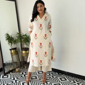 WOMES PARTY WEAR AND FORMAL ALL TIME SUITED KURTIS 3 PIECE SET FOR WOMENS (ROYAL)
