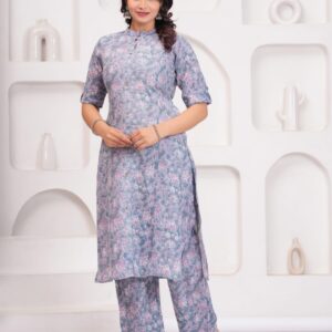 WOMES PARTY WEAR AND FORMAL ALL TIME SUITED KURTIS 3 PIECE SET FOR WOMENS (ROYAL)