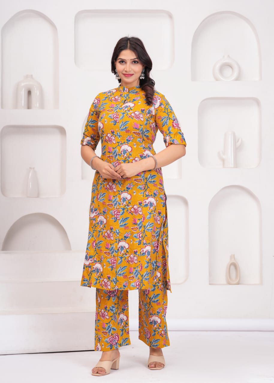 WOMES PARTY WEAR AND FORMAL ALL TIME SUITED KURTIS 3 PIECE SET FOR WOMENS (ROYAL)