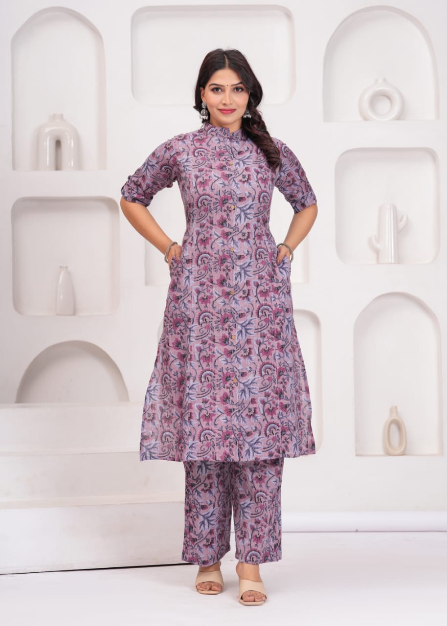 WOMES PARTY WEAR AND FORMAL ALL TIME SUITED KURTIS 3 PIECE SET FOR WOMENS (ROYAL)